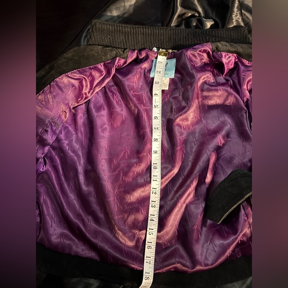 Gorgeous!! Marciano Black Leather Women's Jacket with Silver studded jewels - Picture 12 of 13